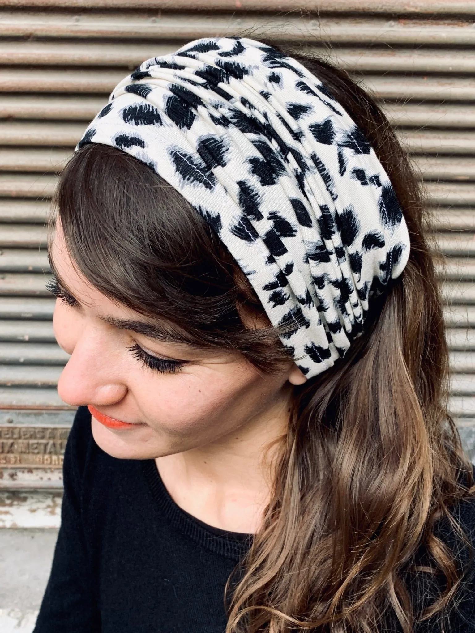Bandeau à cheveux à scratch Léopard crème