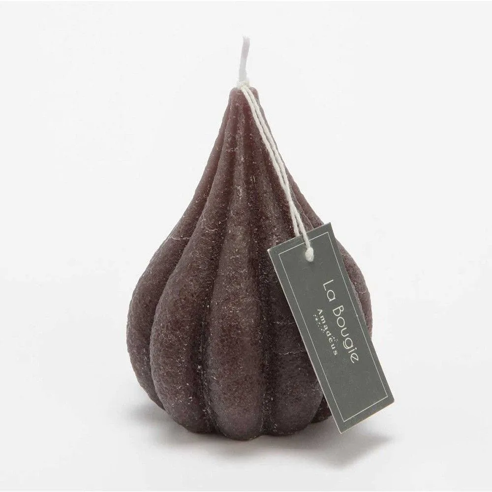 Bougie poire 7,5x10cm marron (lot de 6)
