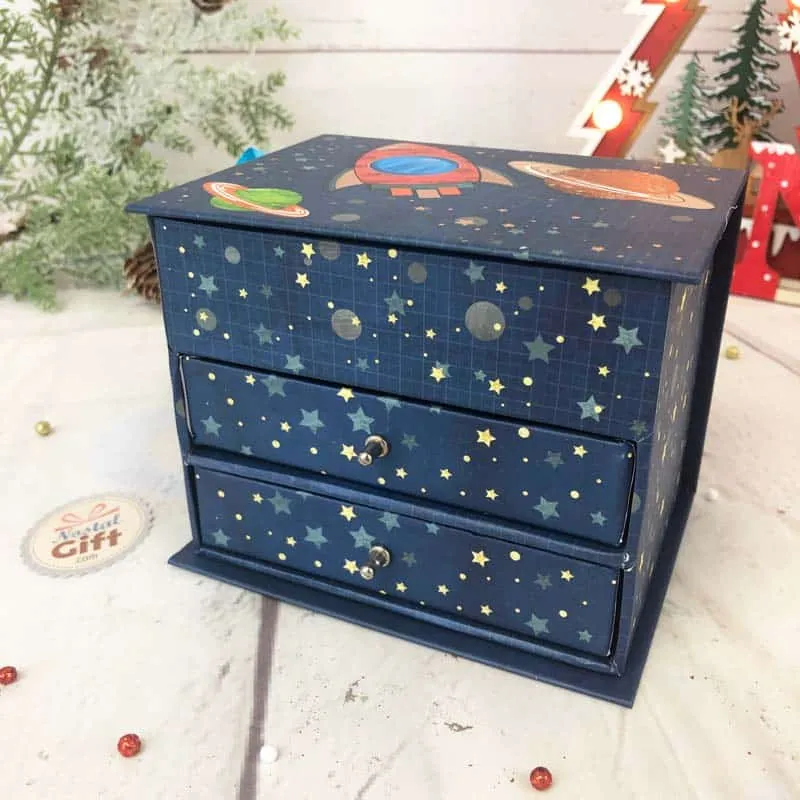 Boîte à Bijoux Bleu Cosmos