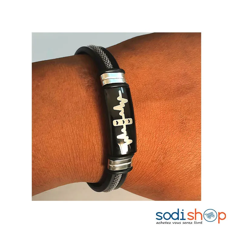 Bracelet Eclatant Pour Homme Avec Un Rythme Cardiaque Imprimé