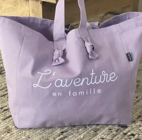 CABAS - Vieux rose "L'aventure en famille"