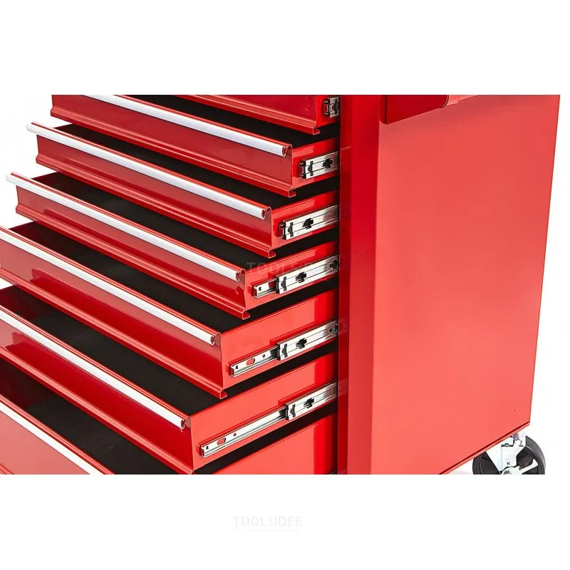Chariot à outils HBM avec 7 tiroirs - 66 cm - Rouge