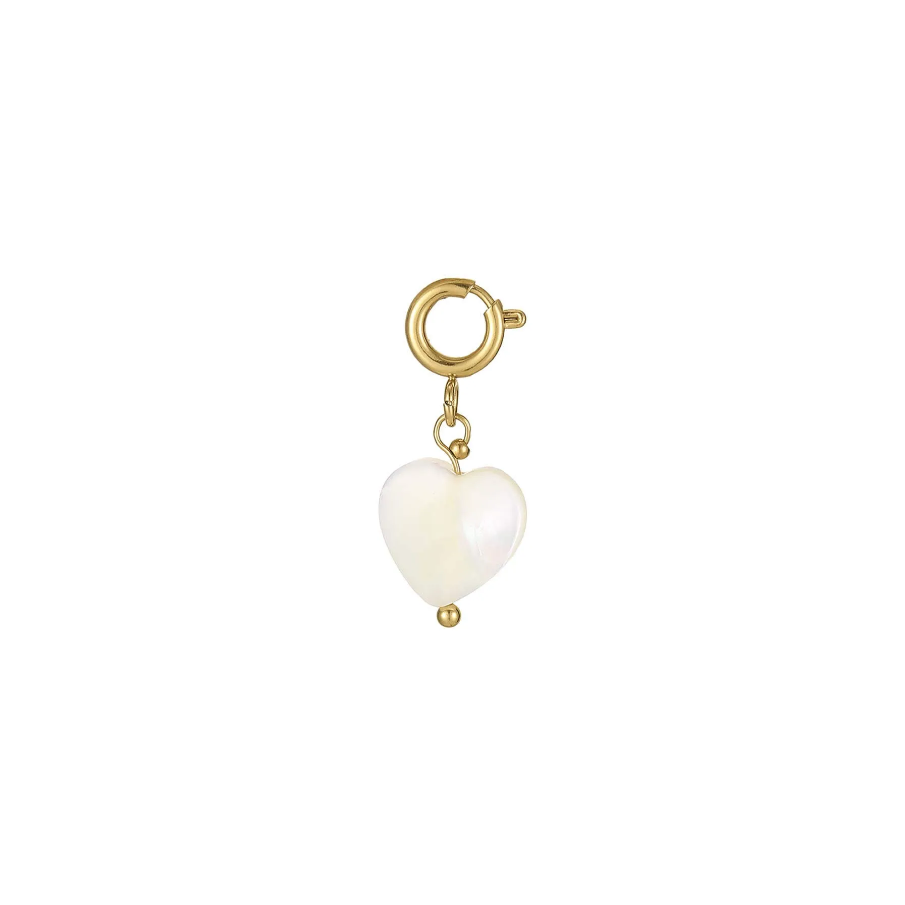 Charm Cœur nacre acier doré or