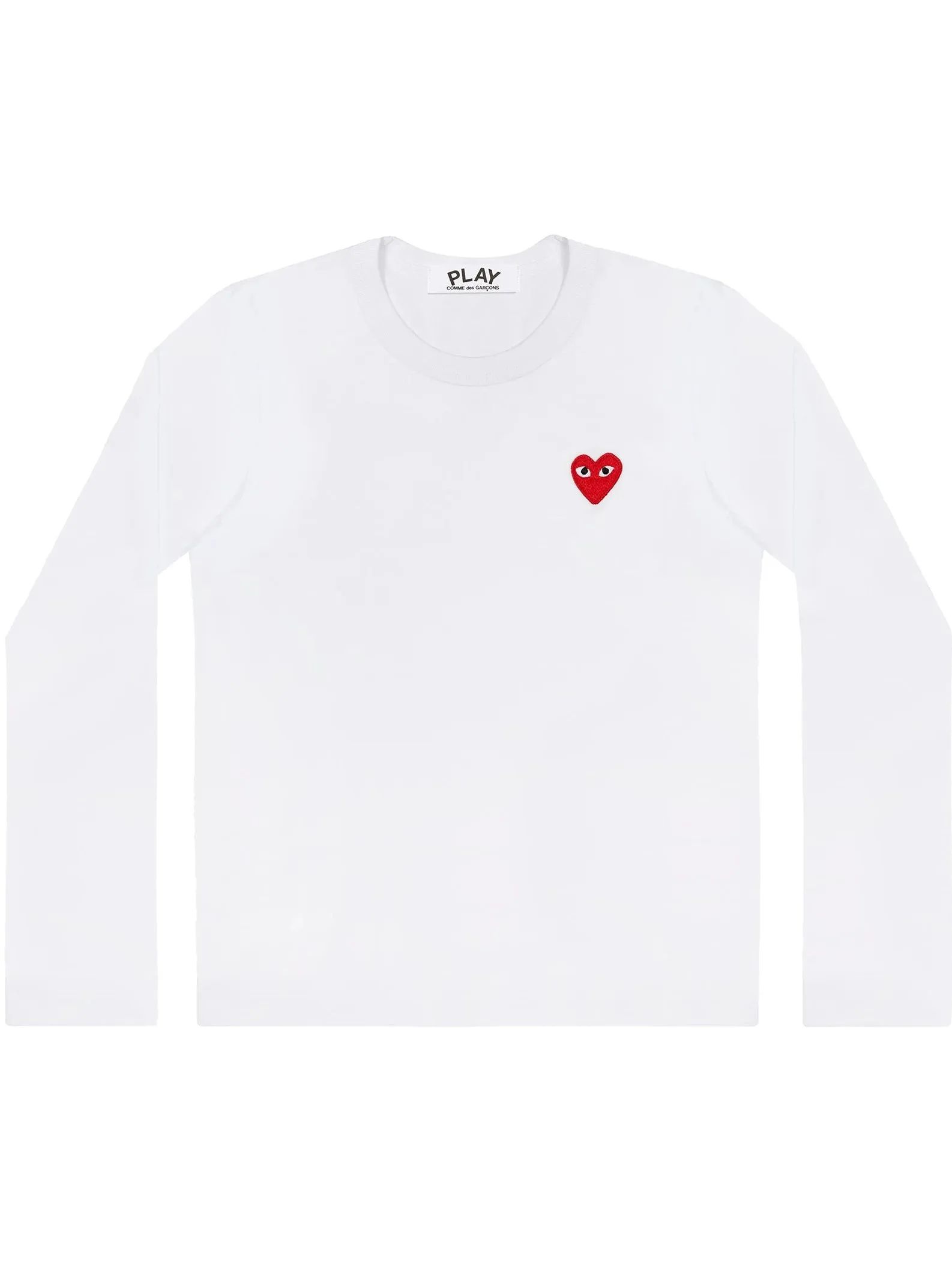 Comme Des Garons Play - T-shirt Long Sleeves White/Red Heart Logo AZ-T118