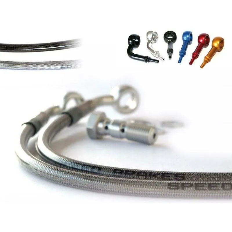 Durite de frein avant d'aviation SPEEDBRAKES carbone/raccord argent Kawasaki Z 1000