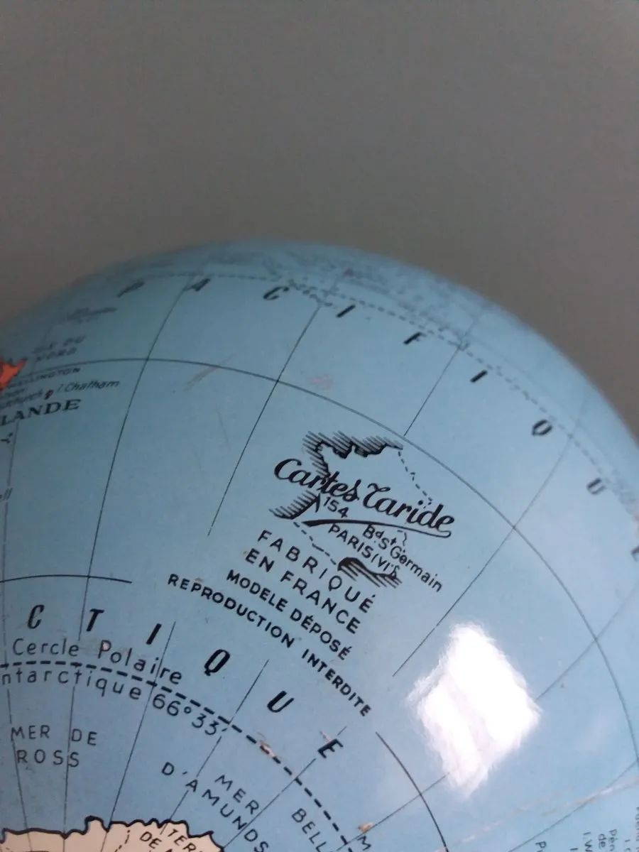 Globe terrestre, mappemonde Taride, années 50-60