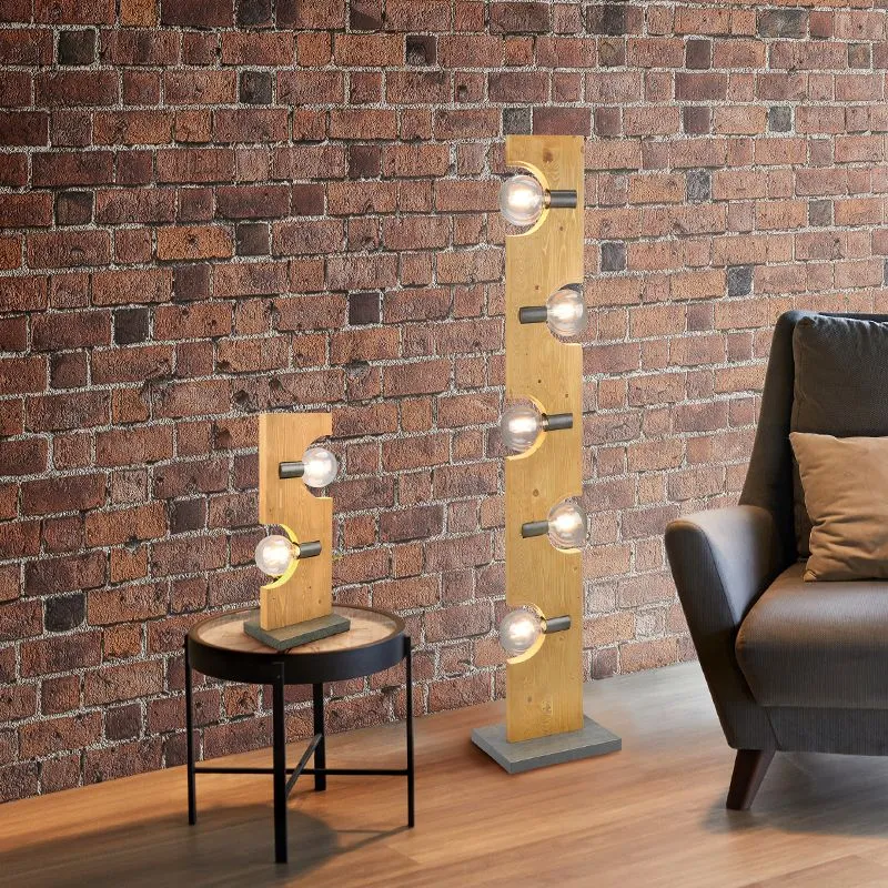 Houten tafellamp bruin, Dyonne