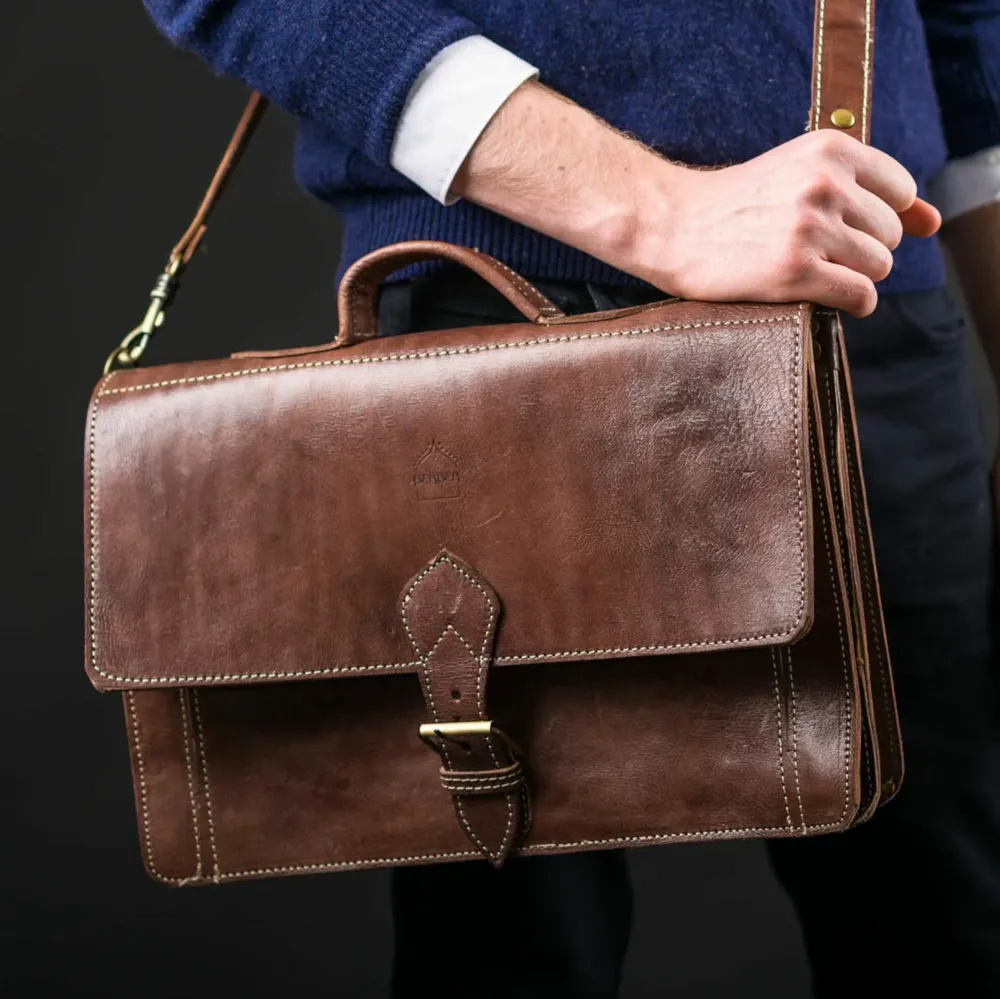 Large leather satchel casablanca