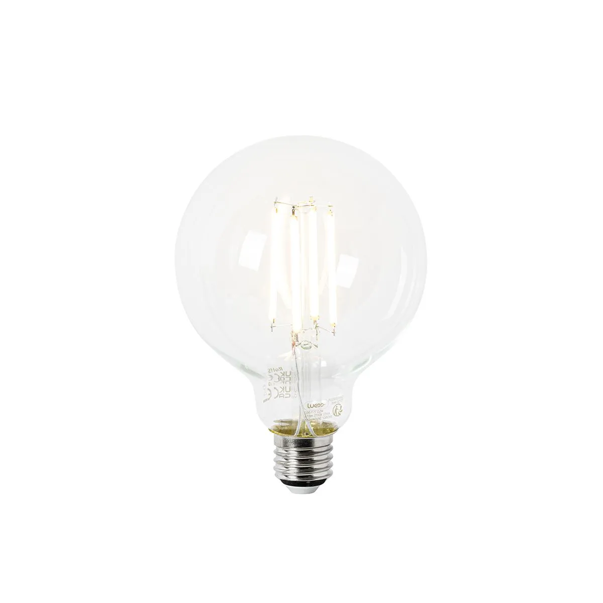 Lot de 5 ampoules LED E27 G95 transparentes 2,2 W 470 lm 2700 K