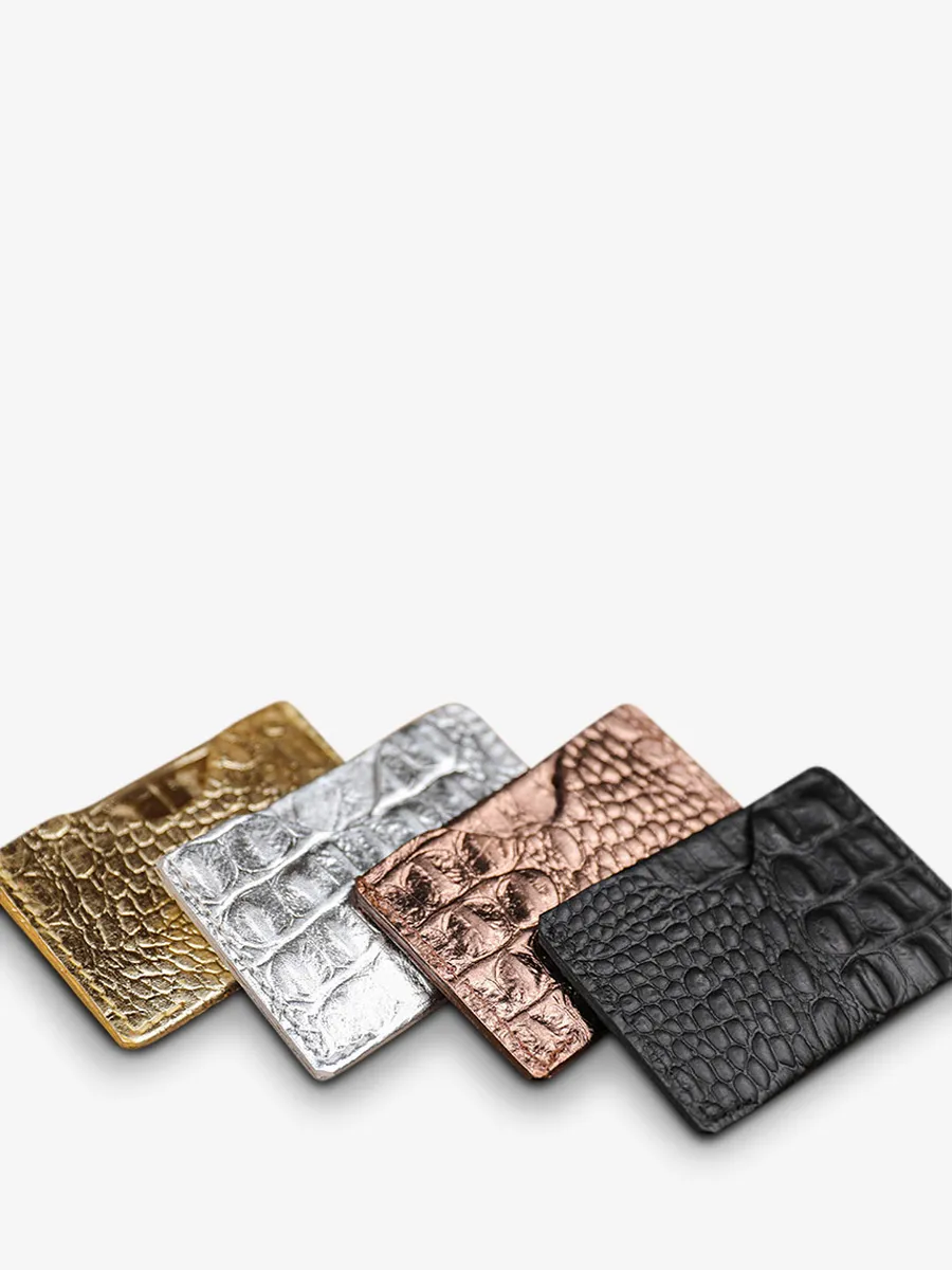 PORTE CARTE BANCAIRE CUIR CUIVRÉ LePorte-cartes GABIN Caïman - Cuivré