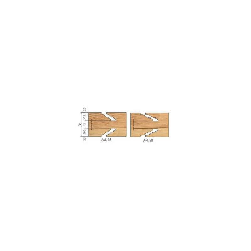 Porte-outils ELBE contre-profil de porte - Avancement 15mm - Travail dessus - ELPK025025