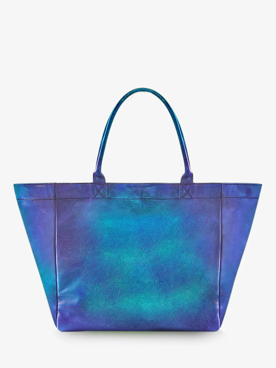 SAC CABAS CUIR FEMME PAULMARIUS BLEU MonPartenaire - M - Scarabée