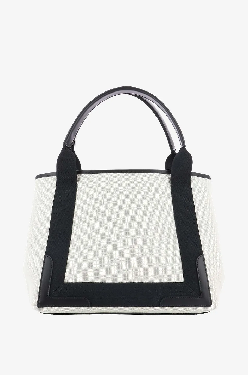 Sac cabas en coton bio et cuir Navy Cabas S