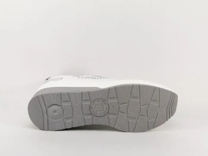 Sneakers compensée toile blanche destockage XTi 42593 femme