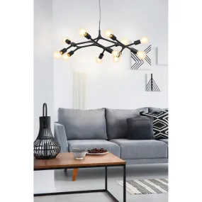 Suspension métal noir BOCADELLA E27 12X60W
