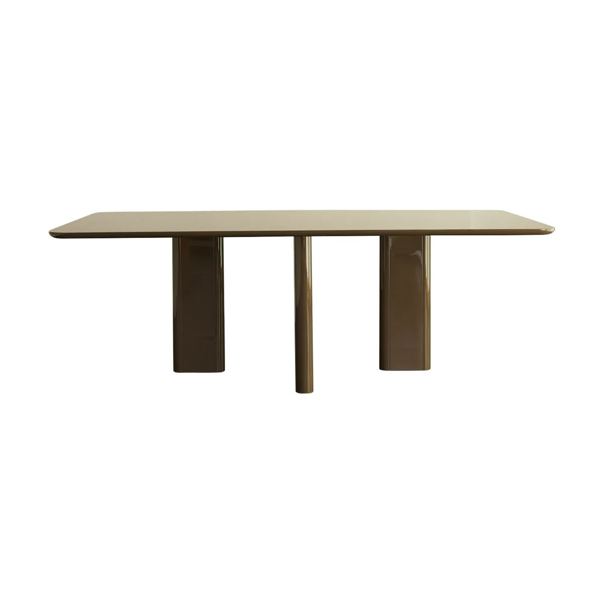 Table à manger rectangulaire en frêne et laqué kaki 200x100cmJoe