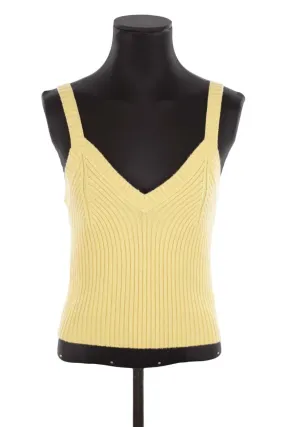 Top en coton Eric Bompard jaune. Matière principale coton. Taille 36.