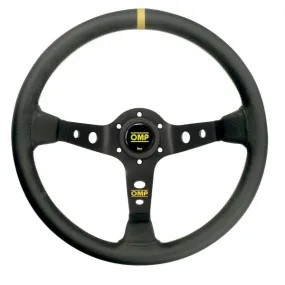Volant OMP Corsica diamètre 350 cuir noir branches noires